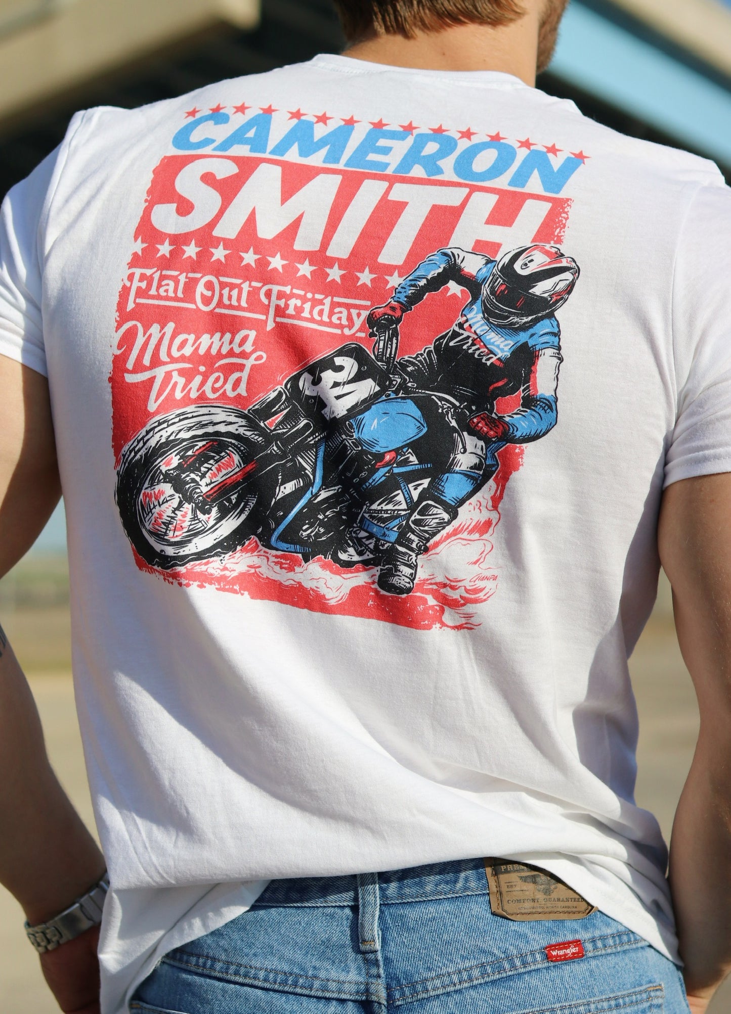 Cameron Smith Racing X Mama Tried X Flat Out Friday “Support” Collab T-Shirt